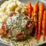 Creamy Herb Chicken with Mashed Potatoes & Glazed Carrots