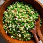 Spring Pea Feta Couscous Salad with Basil Vinaigrette