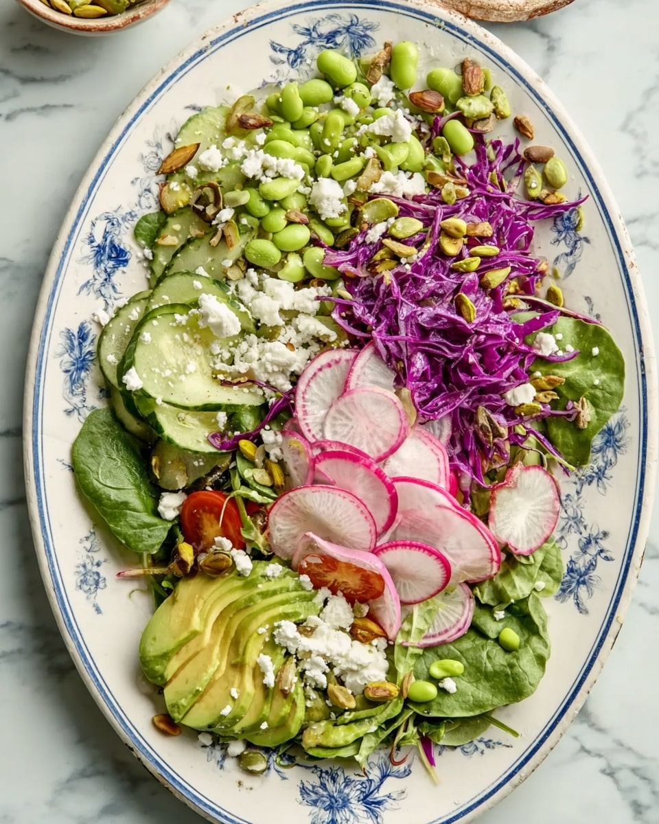 Everything Spring Green Salad with Basil Lemon Vinaigrette