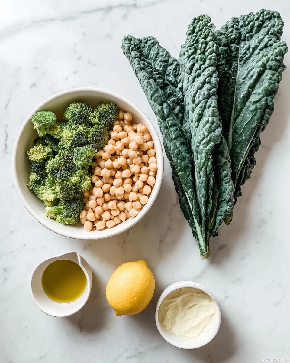Broccoli Chickpea Pasta with Garlic Olive Oil