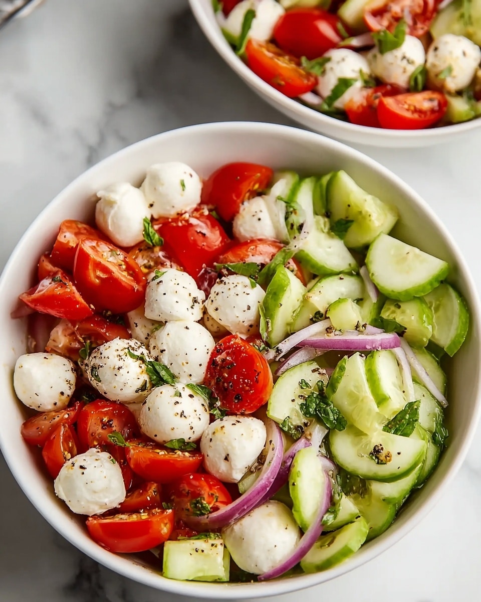 Easy Fresh Cucumber Caprese Salad Recipe