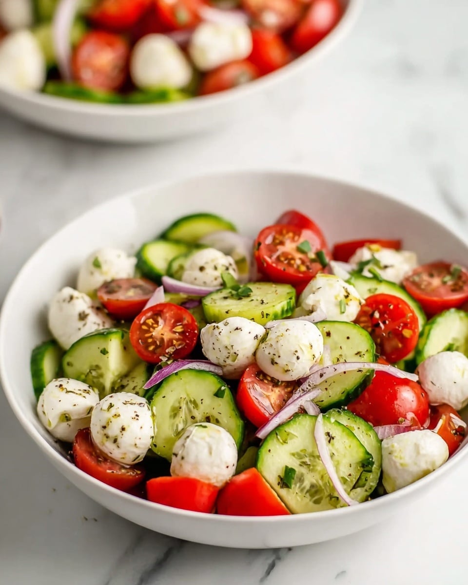 Fresh Cucumber Caprese Salad Delight Recipe