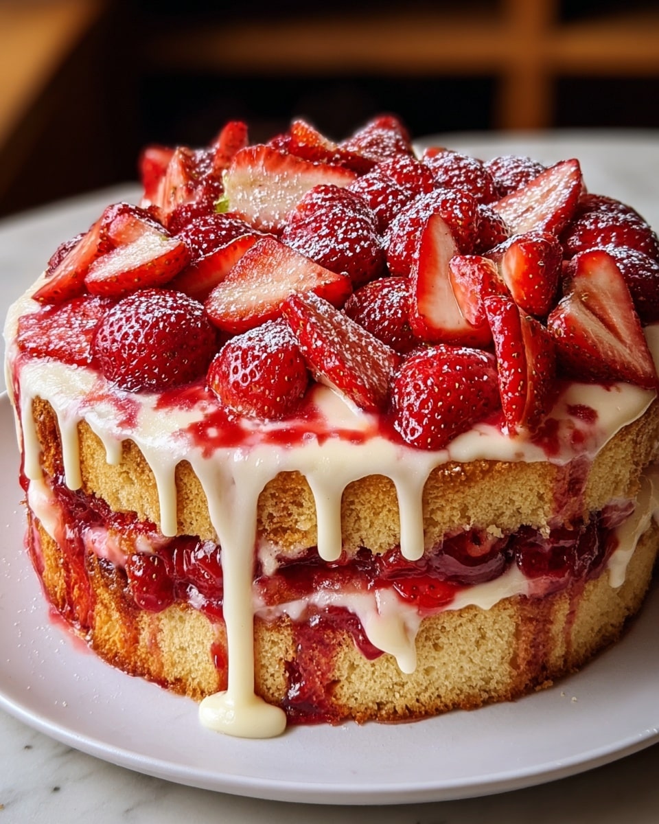 Strawberry Earthquake Cake