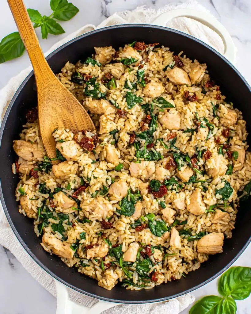 Mediterranean Chicken and Rice Skillet