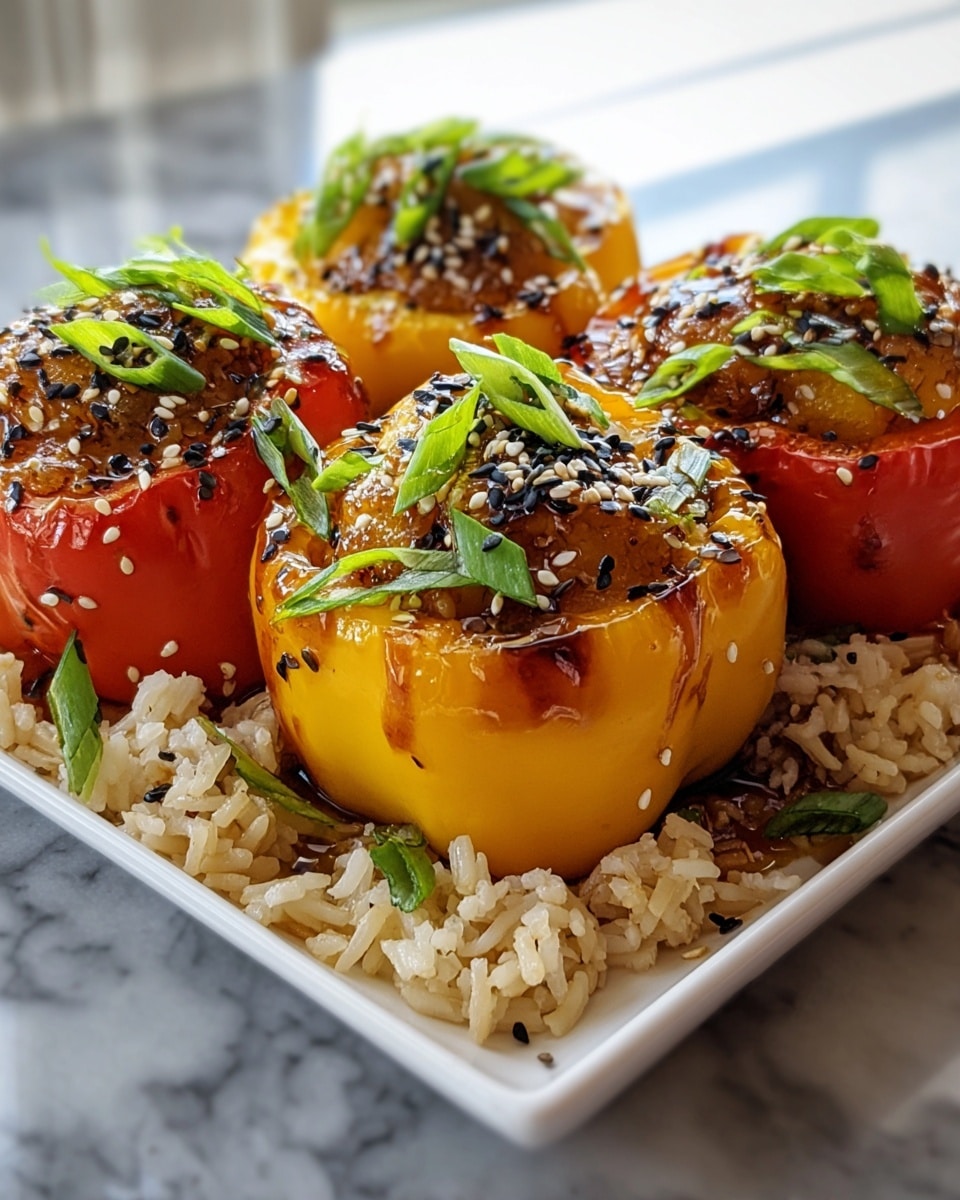 Teriyaki Pineapple Chicken & Rice Stuffed Peppers Delight