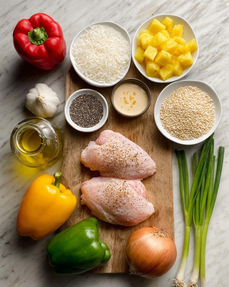 Teriyaki Pineapple Chicken & Rice Stuffed Peppers Delight