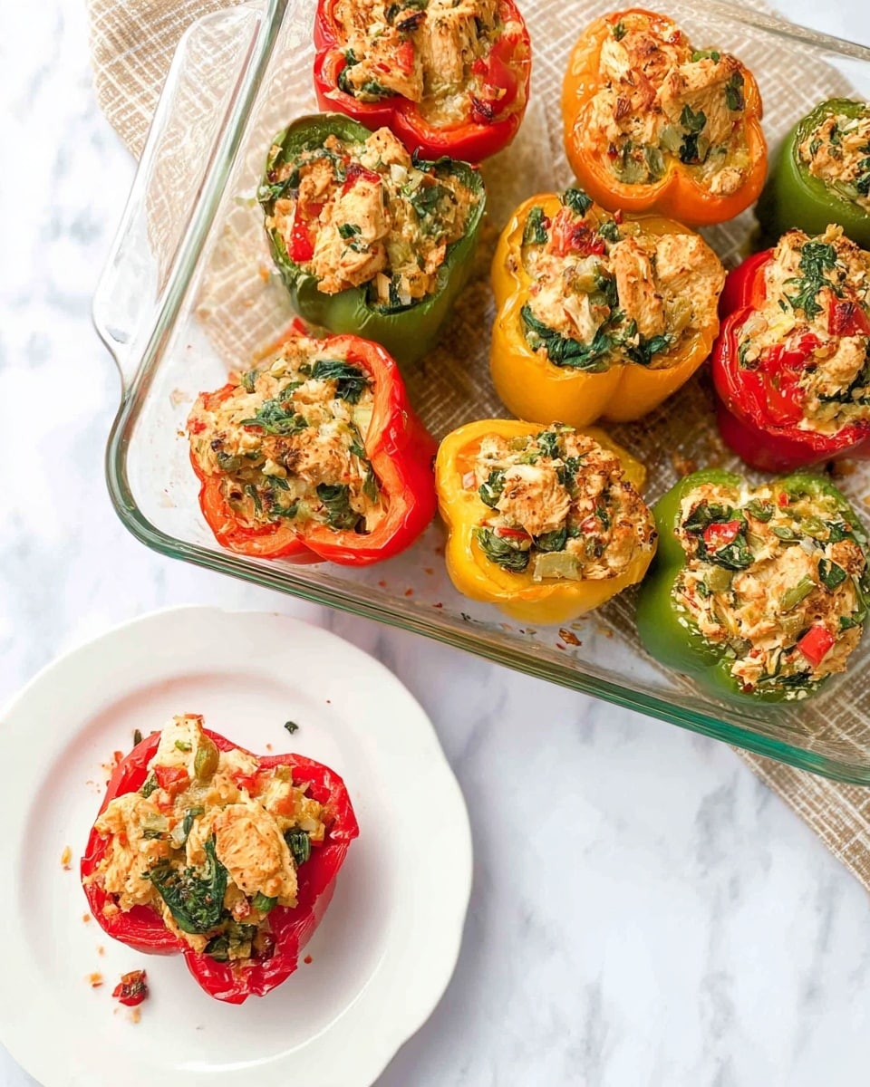 Mediterranean Chicken Stuffed Bell Peppers