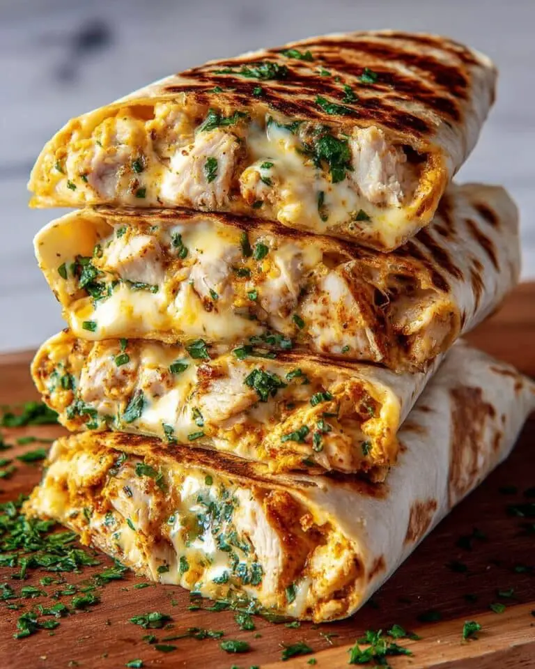 Cheesy Garlic Chicken Wraps