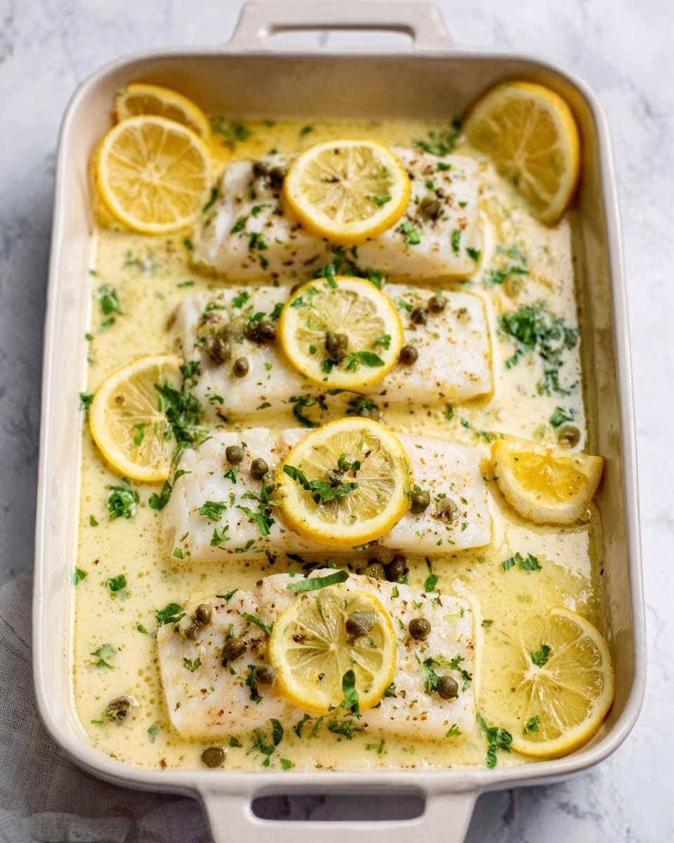 Baked Cod in Coconut Lemon Cream Sauce for Busy Weeknights