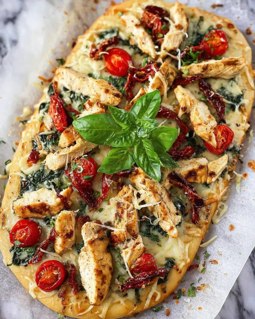 Chicken Florentine Flat Bread Pizza Recipe