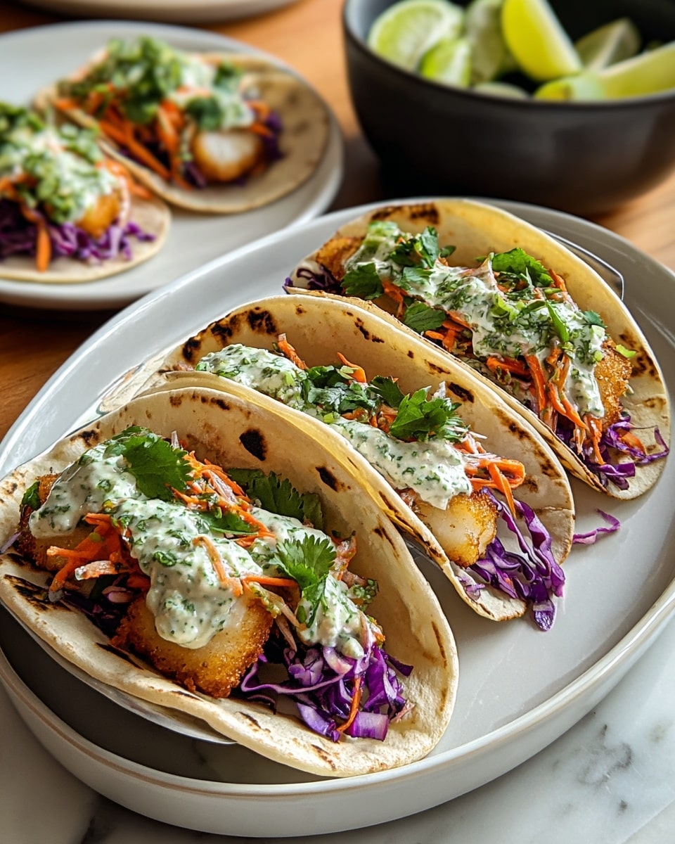 Fish Tacos with Cilantro Lime Slaw Recipe