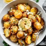 Greek Lemon Feta Roast Potatoes Recipe