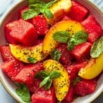 Easy Summer Peach Watermelon Salad Recipe