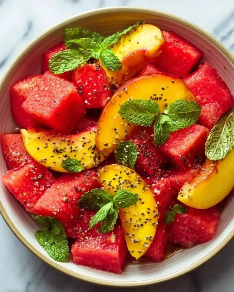 Easy Summer Peach Watermelon Salad Recipe