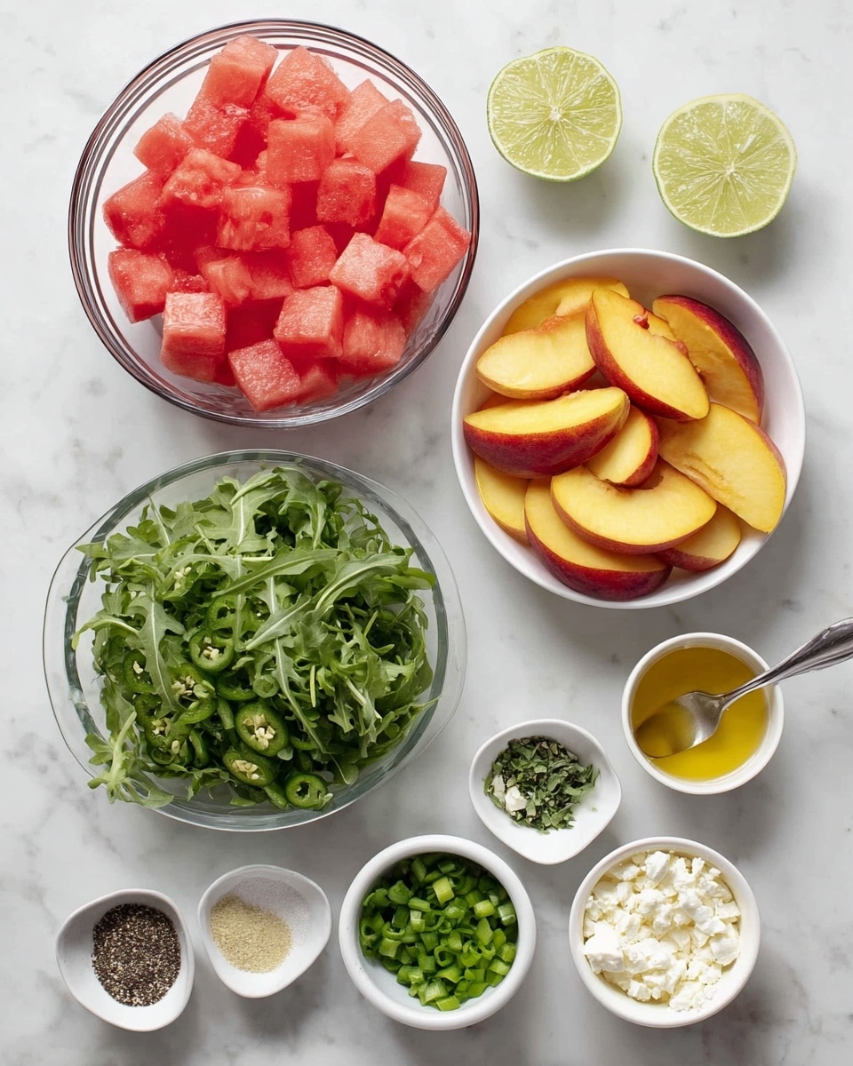 Easy Summer Peach Watermelon Salad Recipe