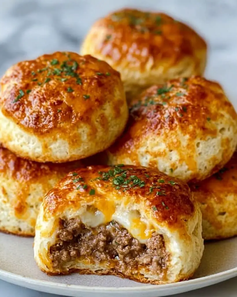 Garlic Parmesan Cheeseburger Bombs – Cheesy, Savory & Irresistible!