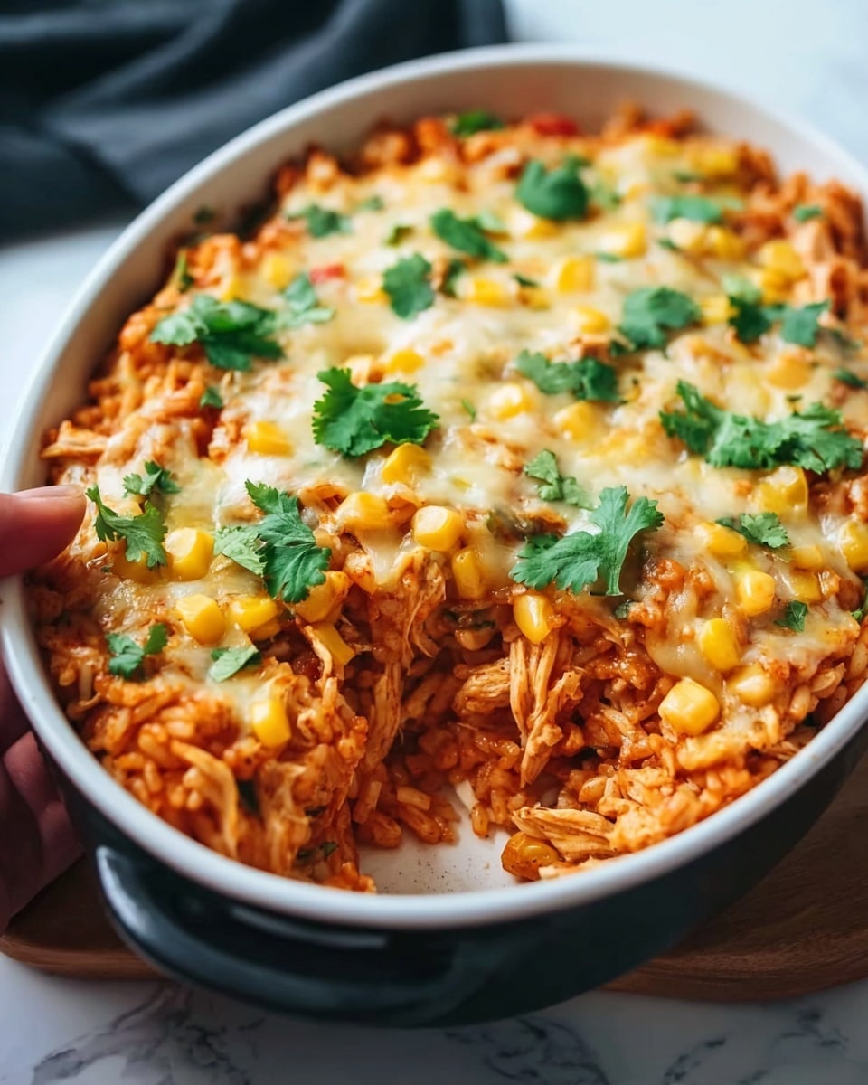 Creamy Chicken Enchilada Rice Casserole Recipe