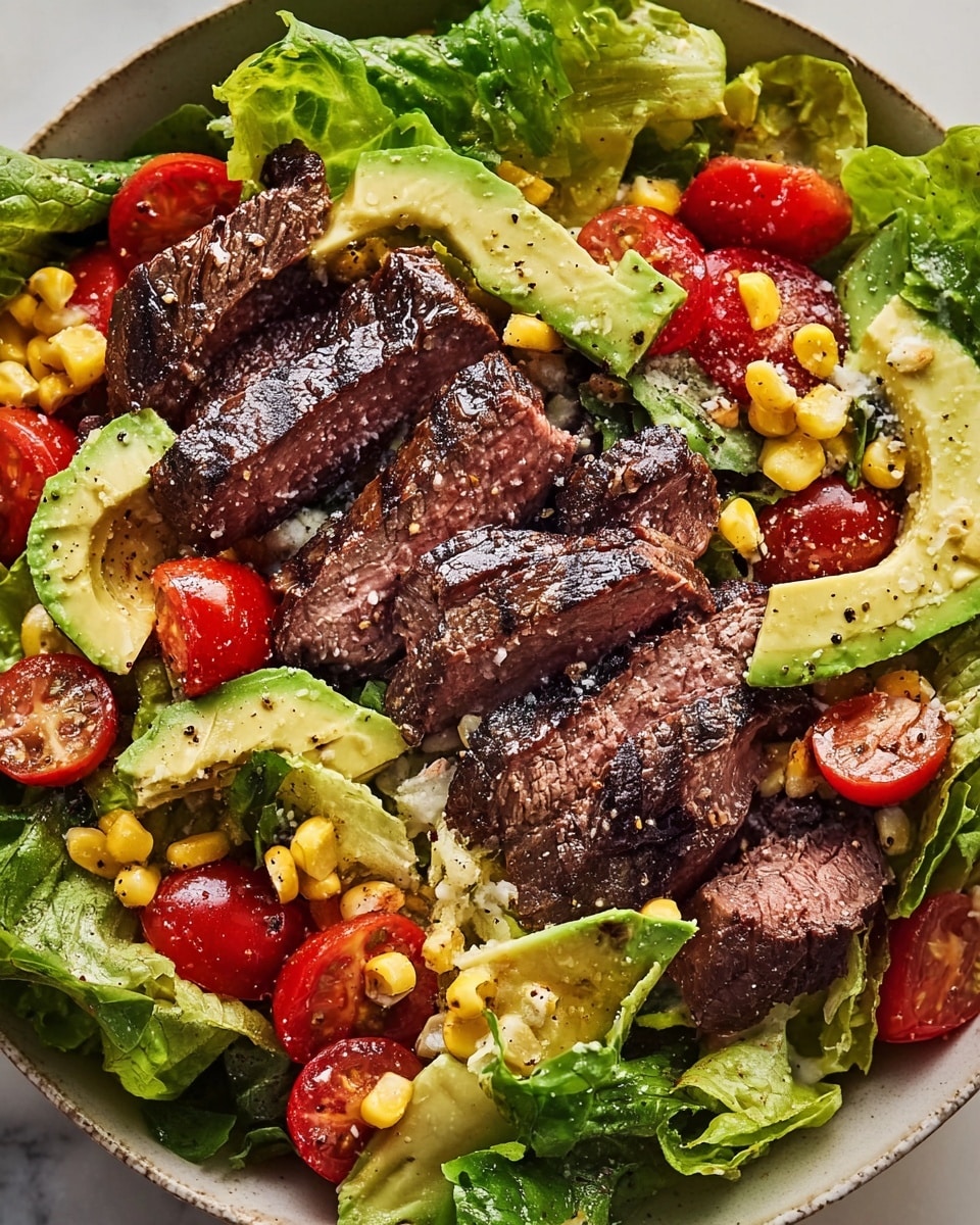 Loaded Steak Salad Bowl with Yogurt Green Recipe