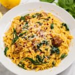 One-Pan Chicken Sausage Orzo Recipe