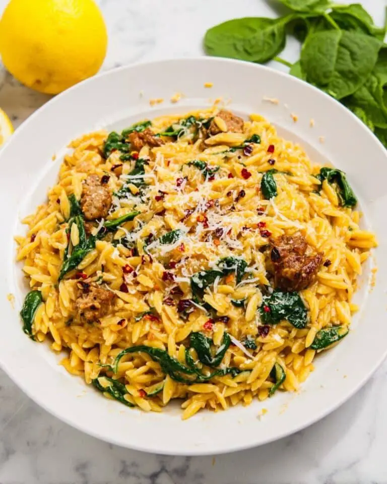 One-Pan Chicken Sausage Orzo Recipe