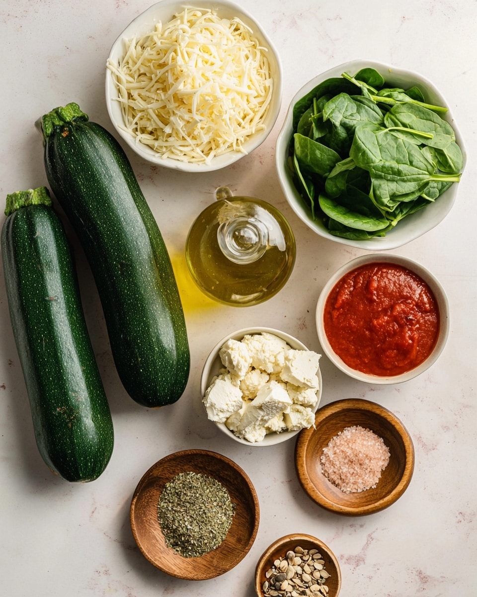 Spinach, Mushroom, and Ricotta Stuffed Zucchini Recipe