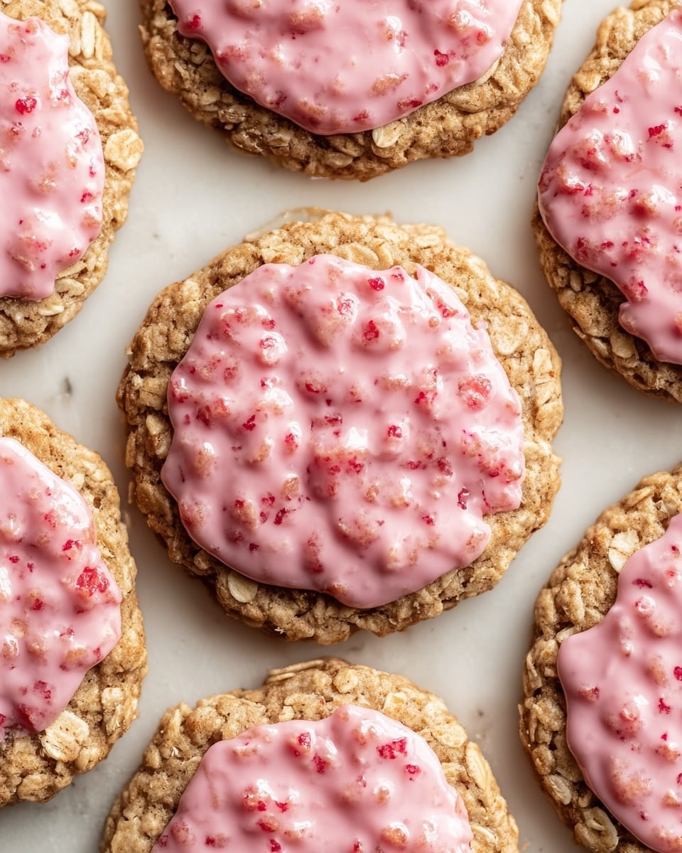Strawberry Iced Oatmeal Cookies Recipe