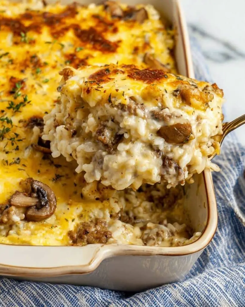 Cheesy Ground Beef and Rice Casserole Recipe