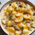 Cheesy Hamburger Potato Soup Recipe
