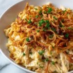 French Onion Chicken Orzo Casserole Recipe