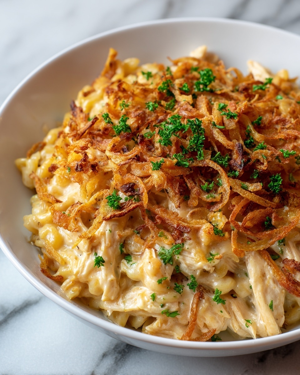 French Onion Chicken Orzo Casserole Recipe