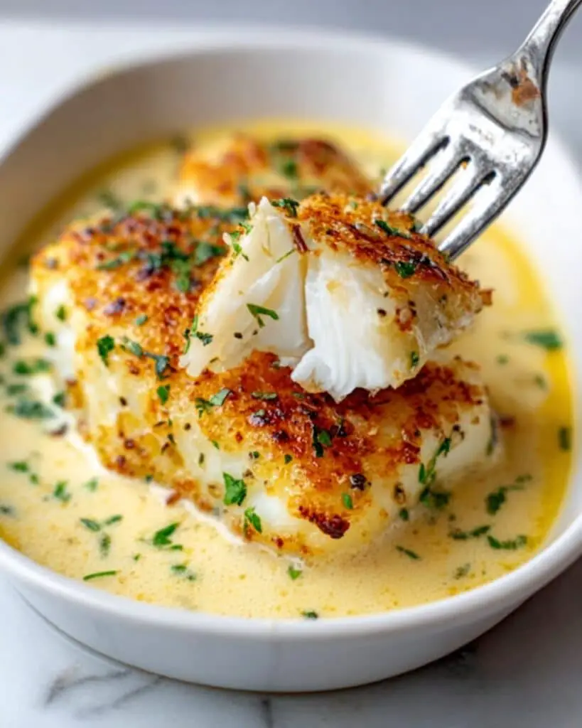 Baked Cod in Coconut Lemon Cream Sauce Recipe