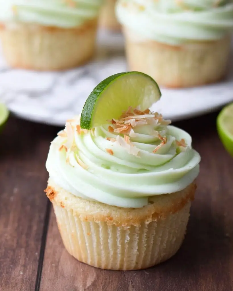 Coconut Cupcakes with Lime Buttercream Frosting