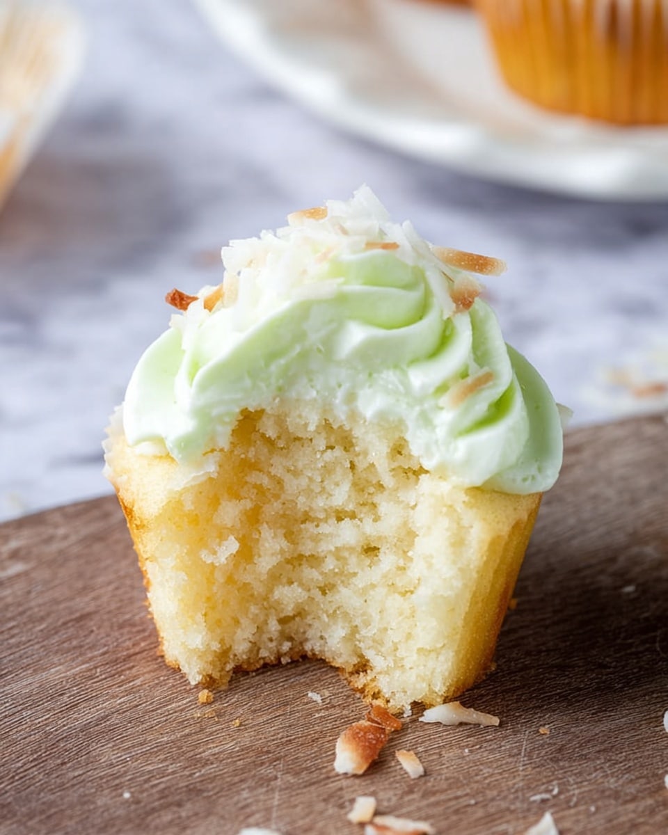 Coconut Cupcakes with Lime Buttercream Frosting