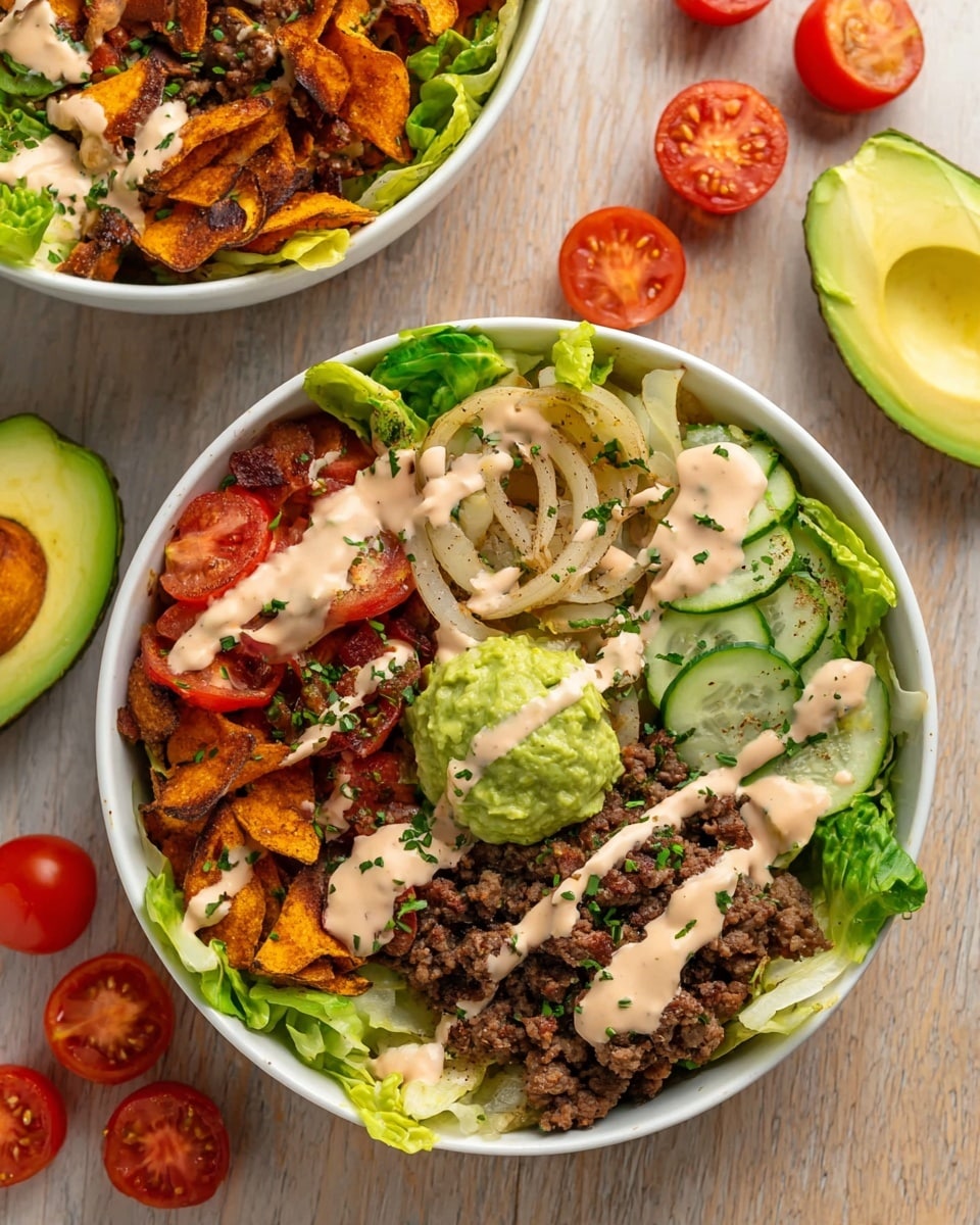 Fully Loaded Burger Bowl with Special Sauce Recipe