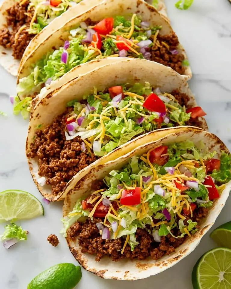 Ground Beef Tacos with Napa Cabbage and Guacamole