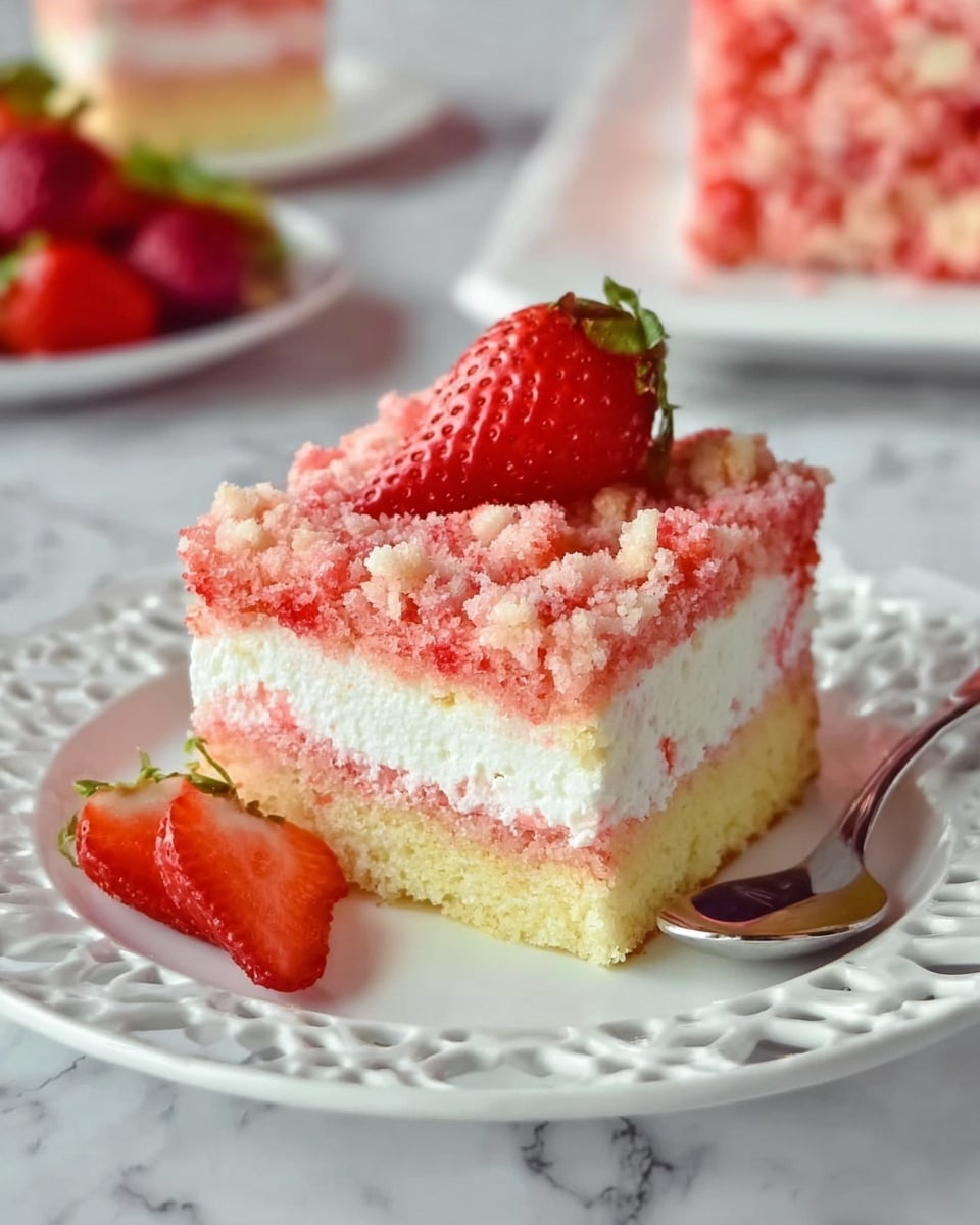 Strawberry Crunch Poke Cake Recipe