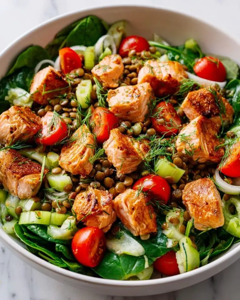 One-Pot Salmon, Spinach, and Lentil Salad Recipe