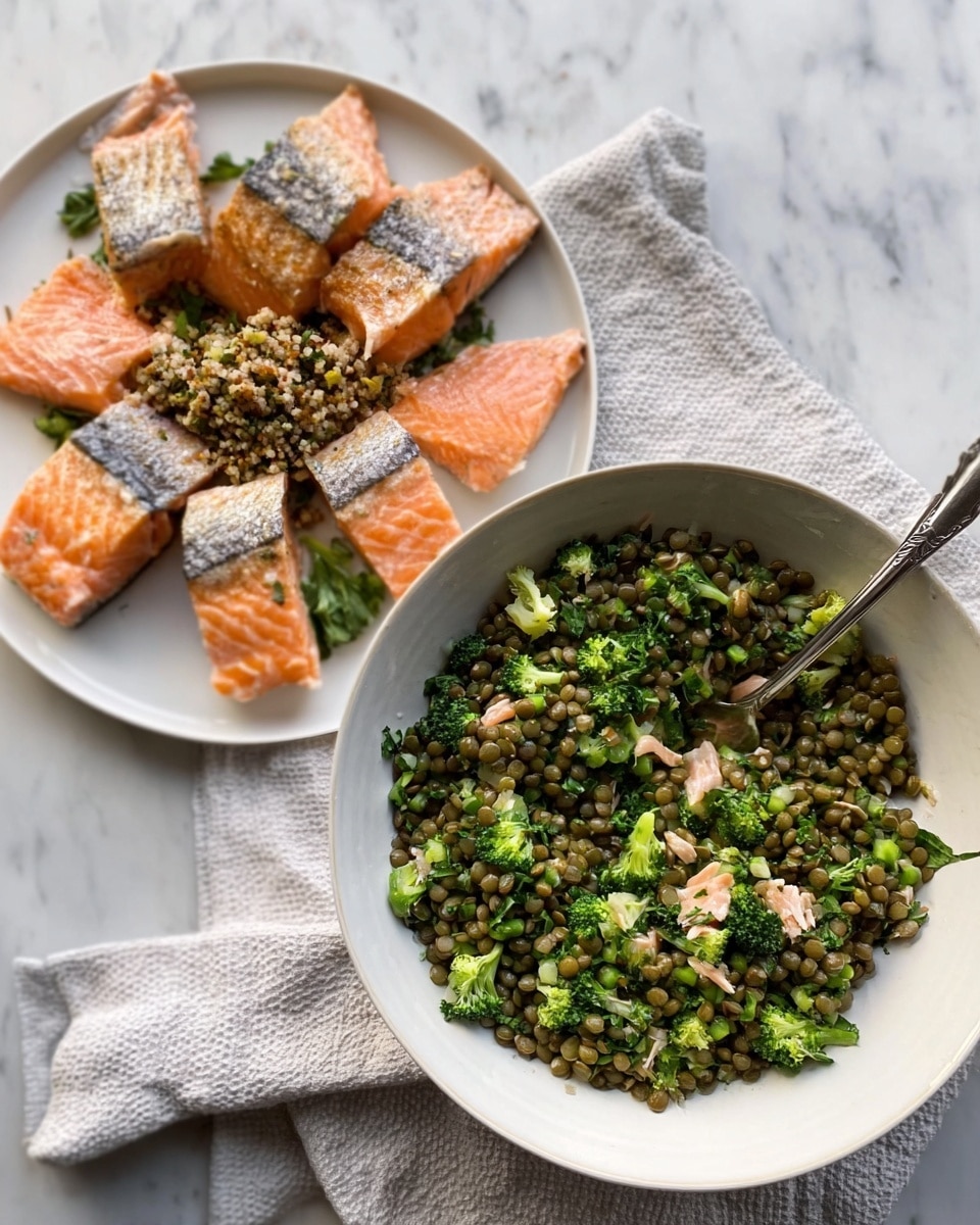 One-Pot Salmon, Spinach, and Lentil Salad Recipe