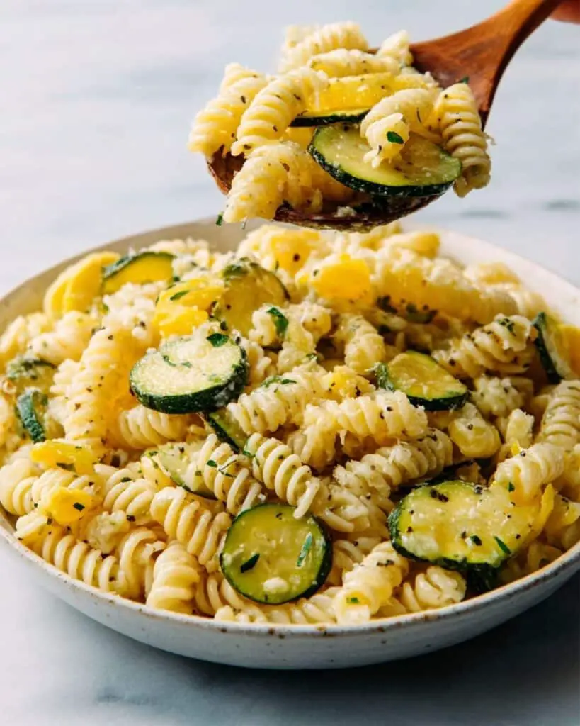 Garlic Parmesan Summer Squash Pasta Recipe