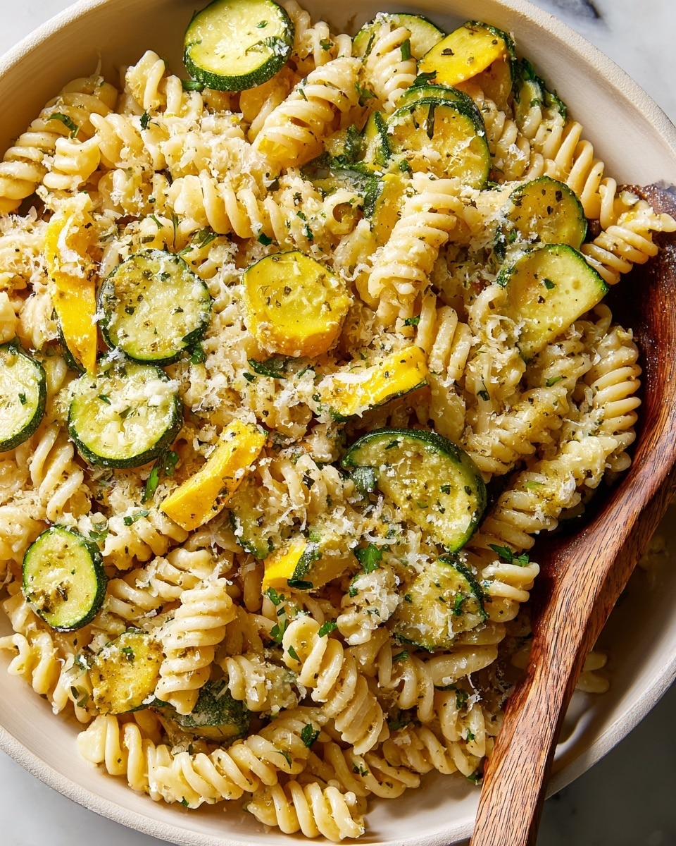 Garlic Parmesan Summer Squash Pasta Recipe
