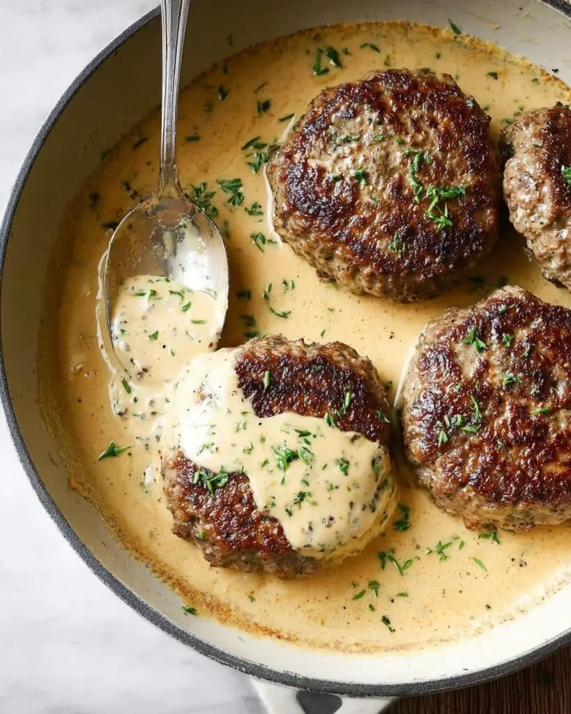 Hamburger Steaks in Creamy Dill Sauce