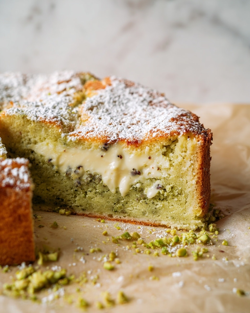 Buttery Pistachio Gooey Butter Cake Recipe