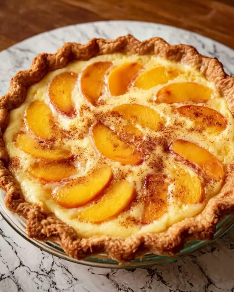 Homemade Peach Custard Pie Recipe