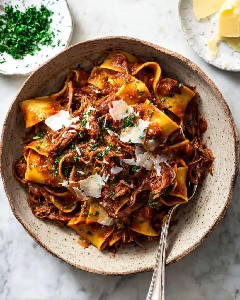 Slow Cooked Shredded Beef Ragu Pasta Recipe