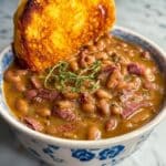 Smoky Turkey Neck & Great Northern Bean Stew with Hoecakes Recipe