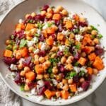 Chickpea, Beet & Feta Salad with Lemon-Garlic Vinaigrette Recipe