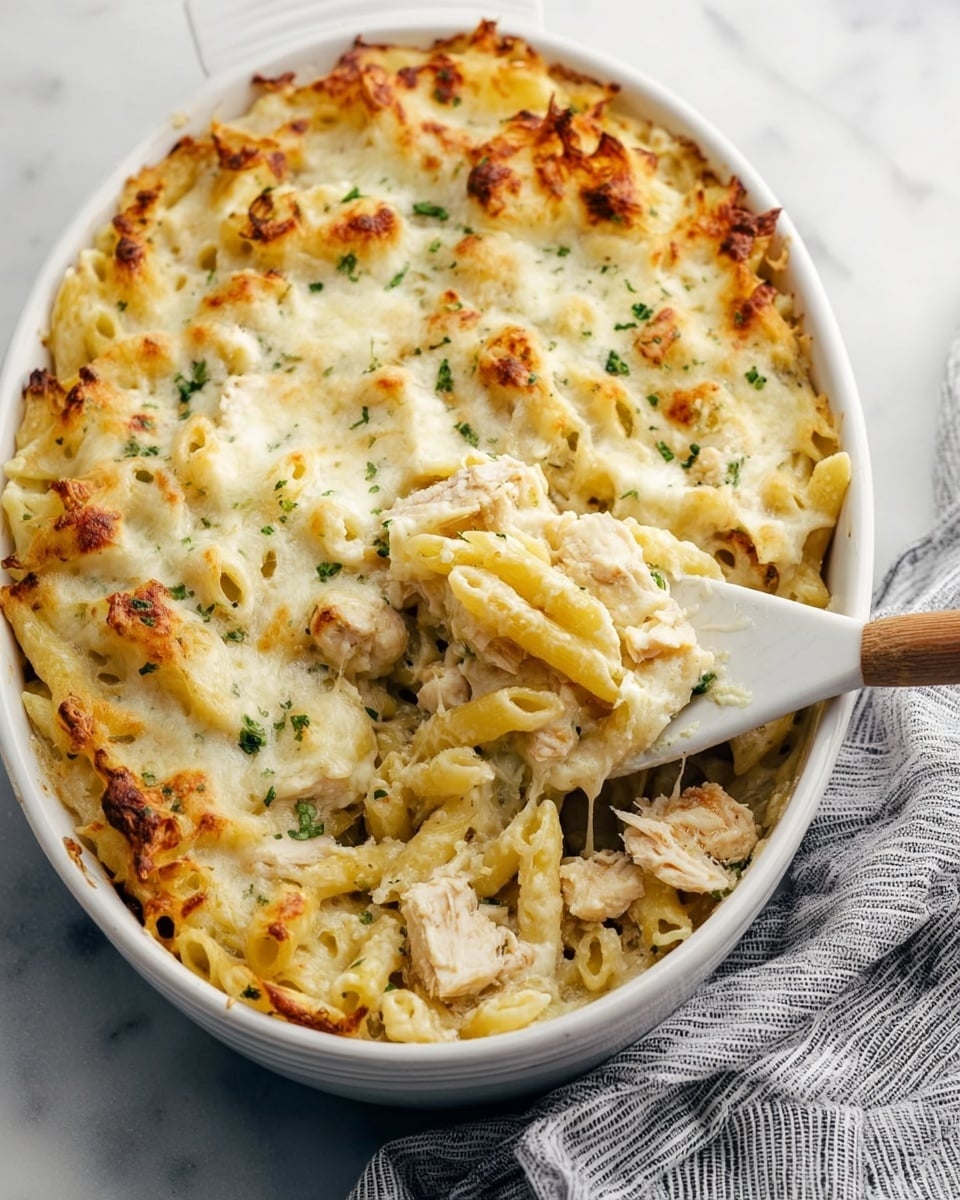 Creamy Baked Chicken Alfredo Pasta Recipe