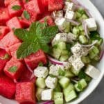 Watermelon Feta Salad with Fresh Herbs and Marinated Onions Recipe