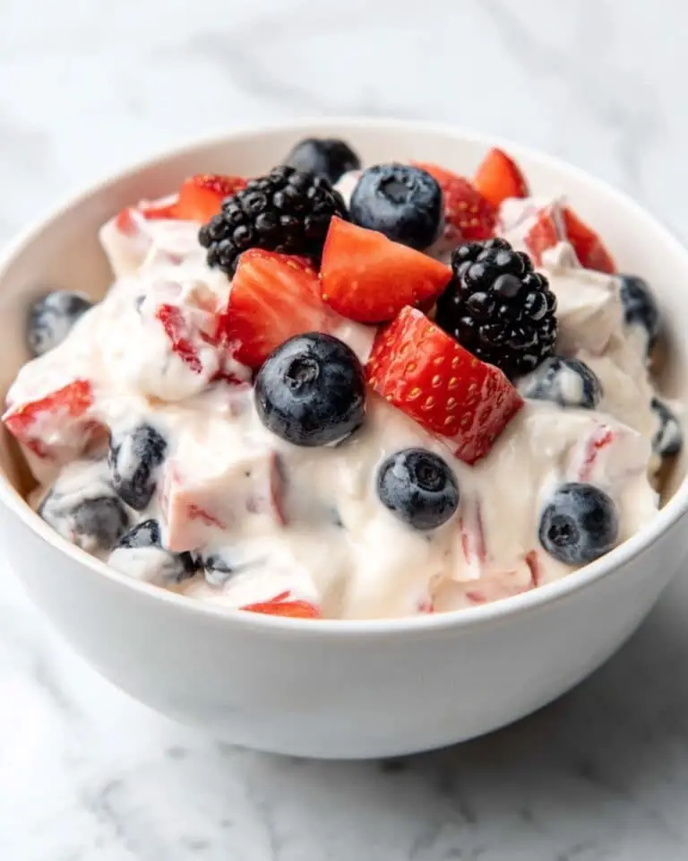 Red, White, and Blue Cheesecake Salad Recipe