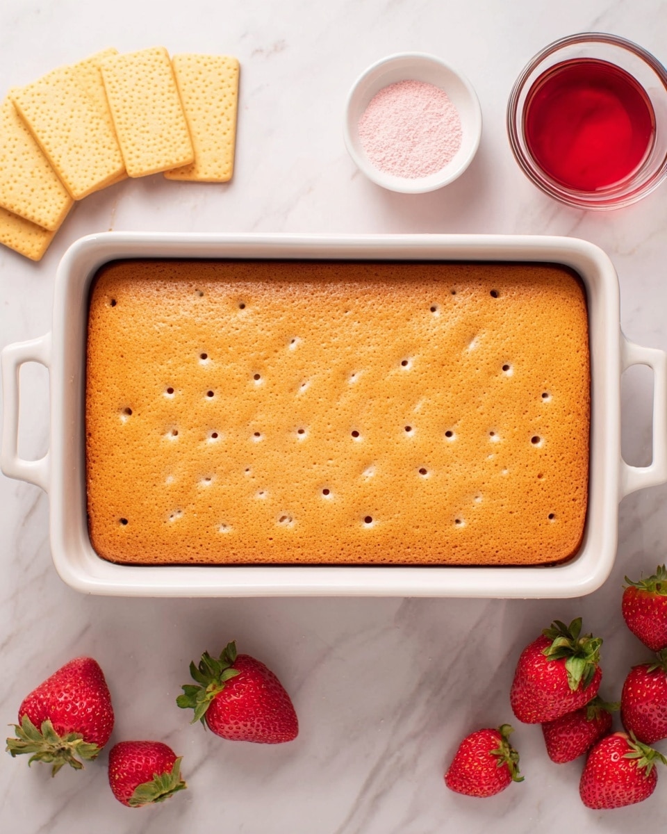 Strawberry Crunch Poke Cake Recipe